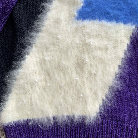 Vintage Lara Ferrante Purple Knit Sweater - Picture 3 of 6